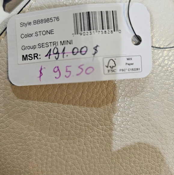 Guess Sestri Mini Beige Satchel Bag NWT - Picture 9 of 9